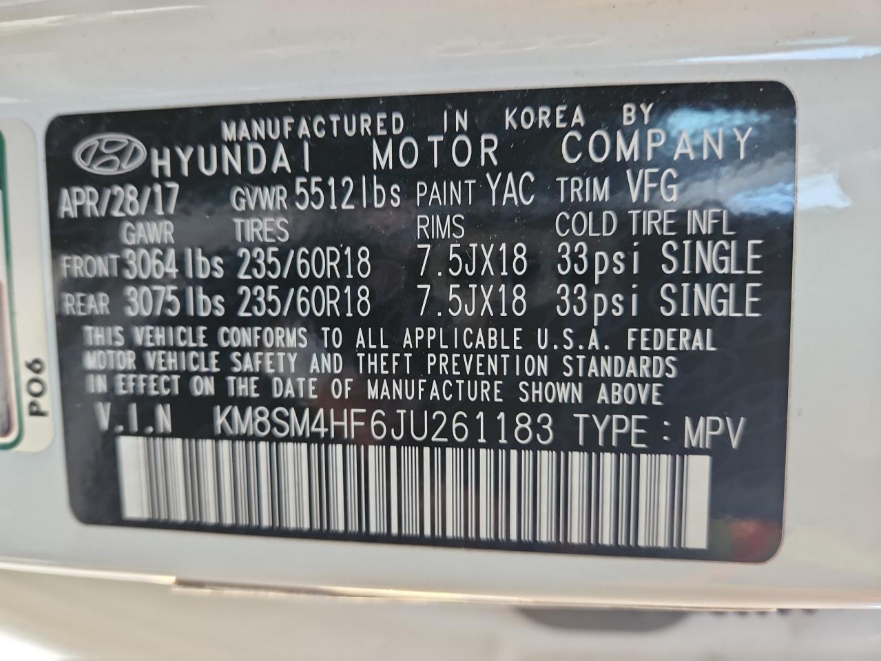 2018 HYUNDAI SANTA FE