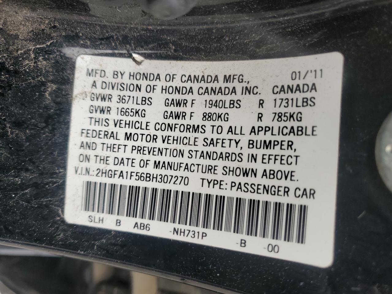 2011 HONDA CIVIC