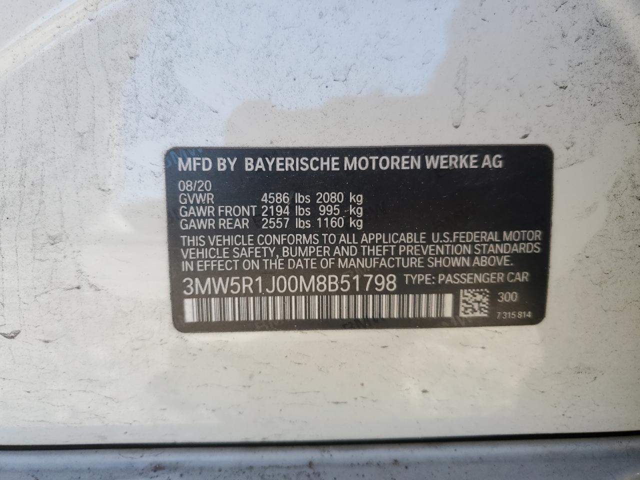 2021 BMW 3 SERIES
