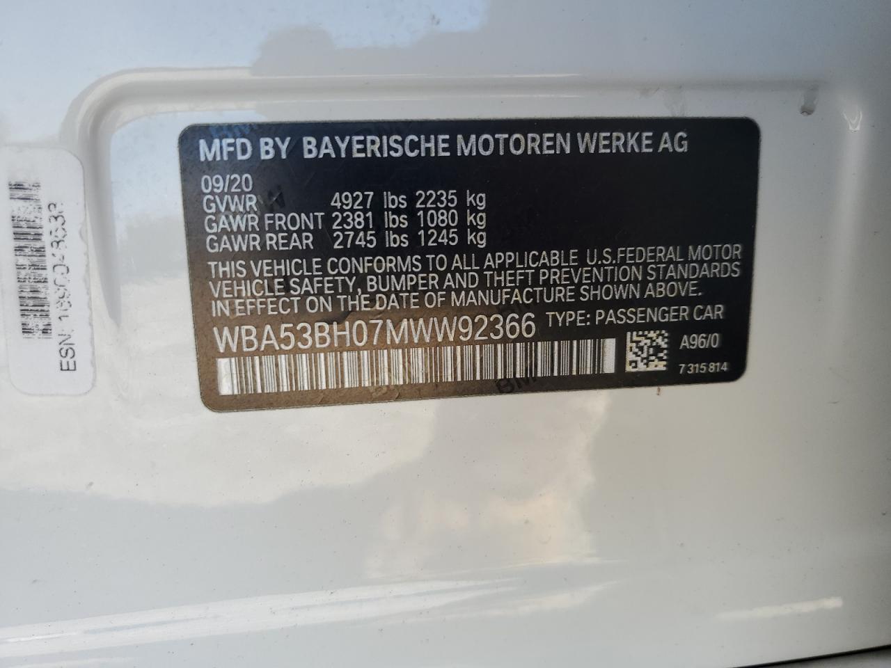 2021 BMW 5 series