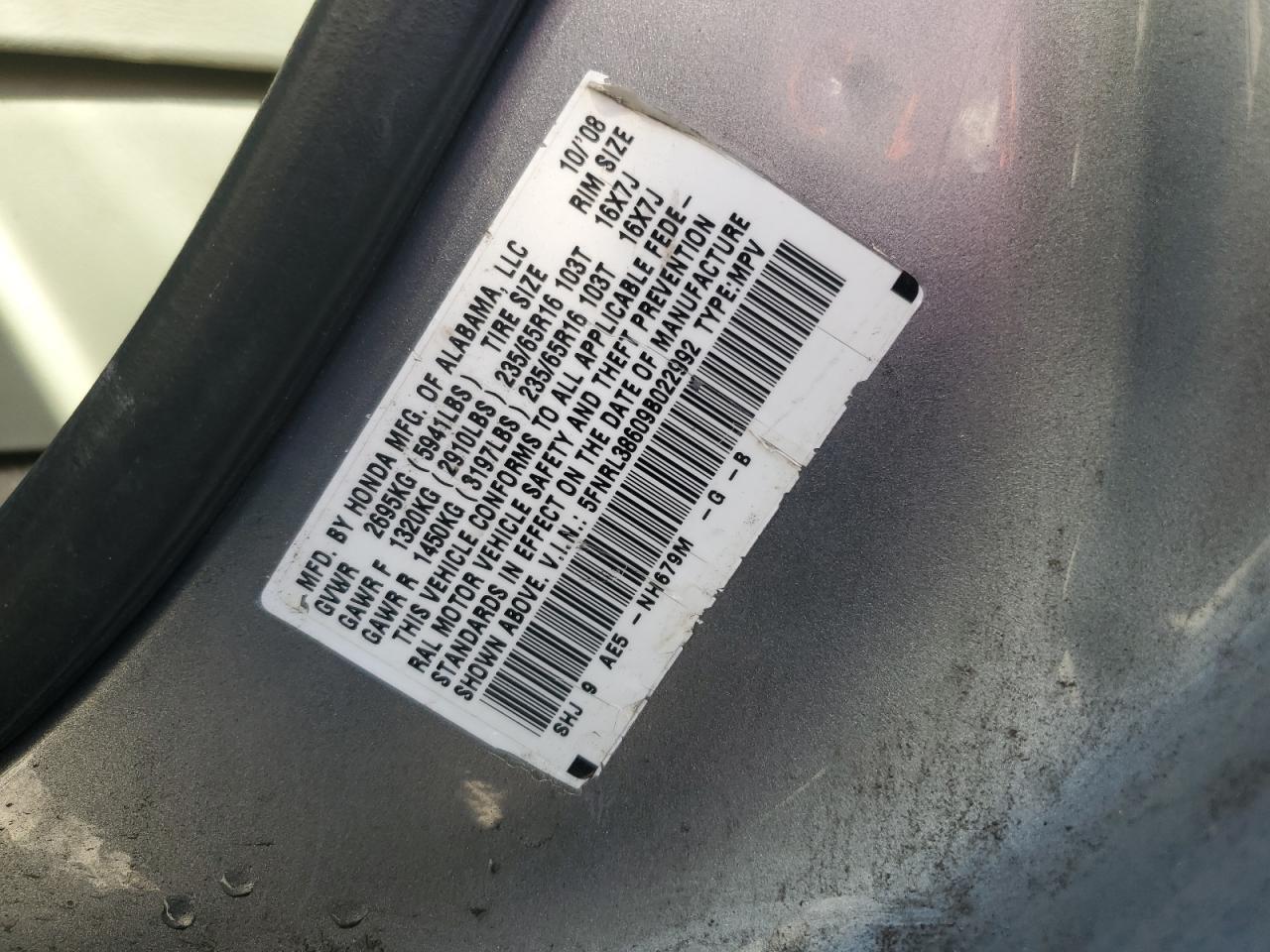 2008 HONDA ODYSSEY