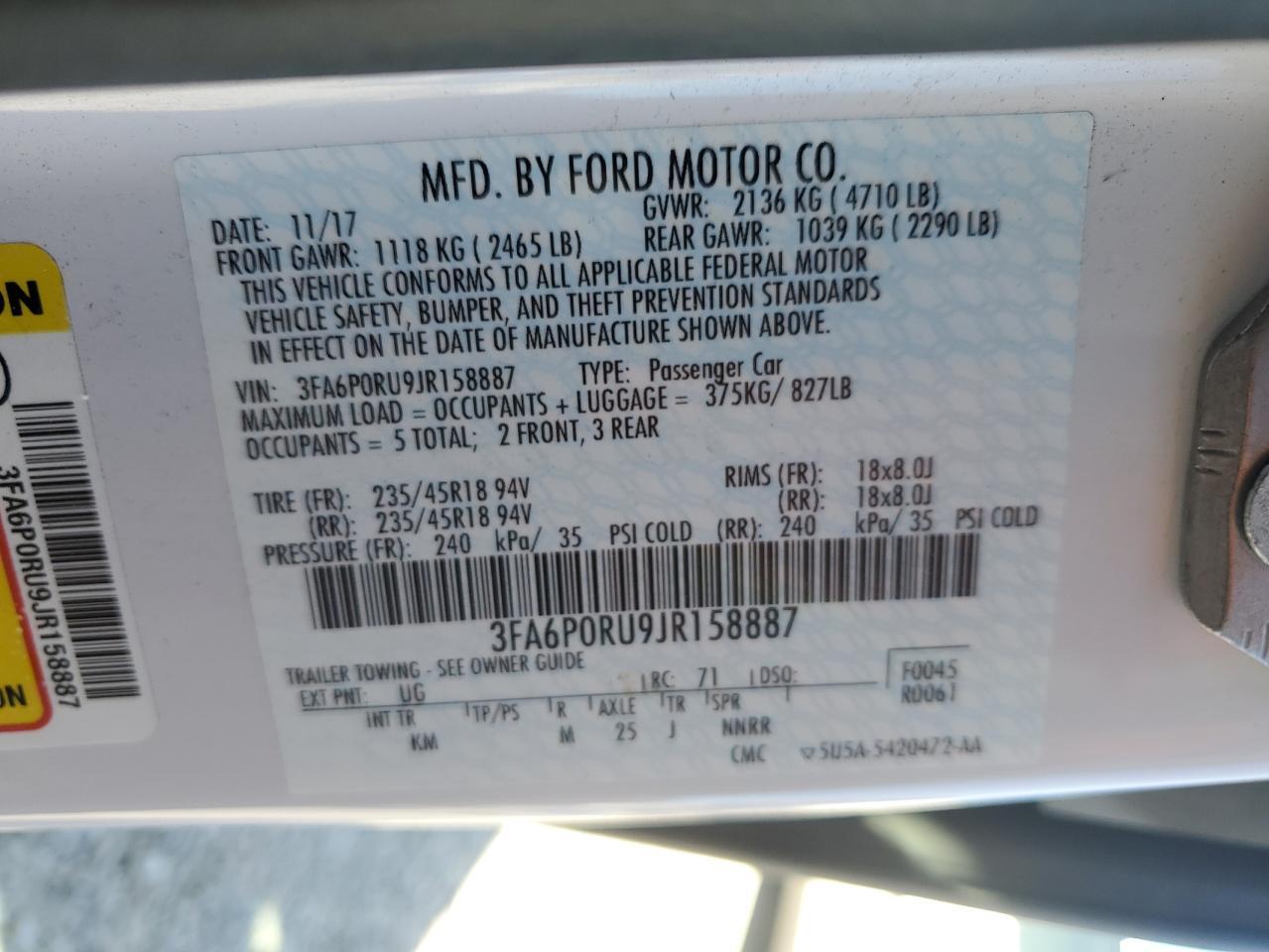 2018 FORD FUSION