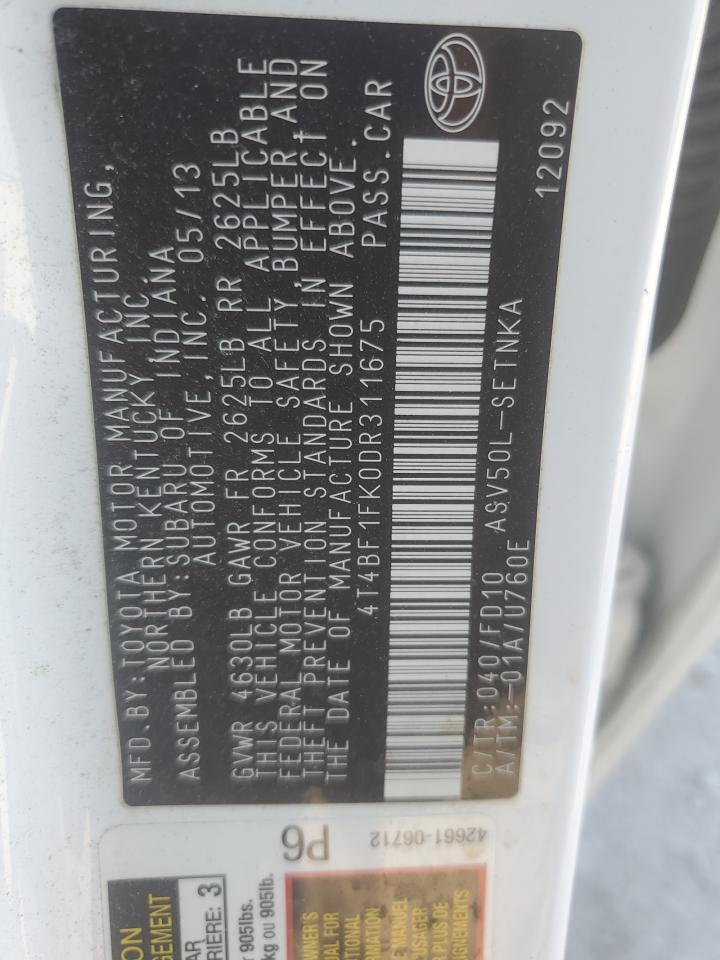 2013 TOYOTA CAMRY