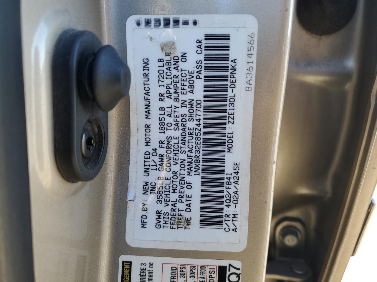 2005 TOYOTA COROLLA