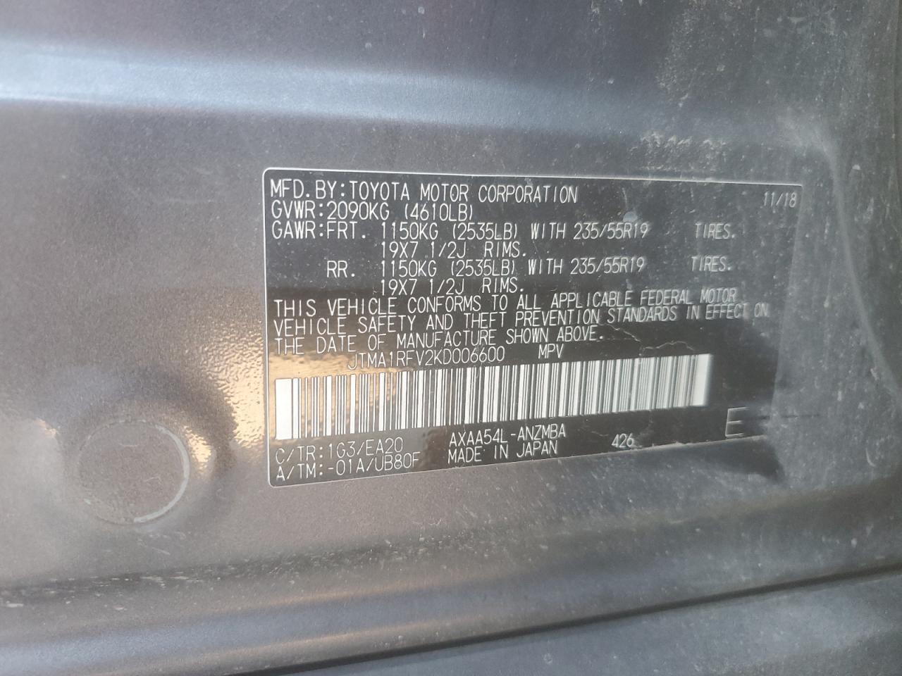 2019 TOYOTA RAV4