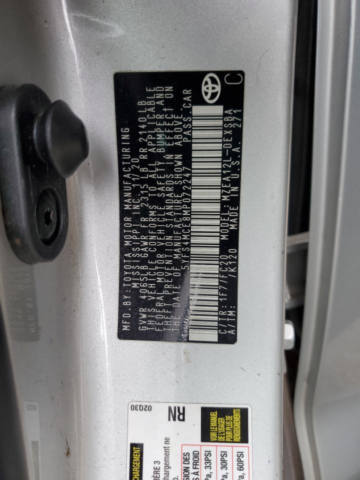 2021 TOYOTA COROLLA
