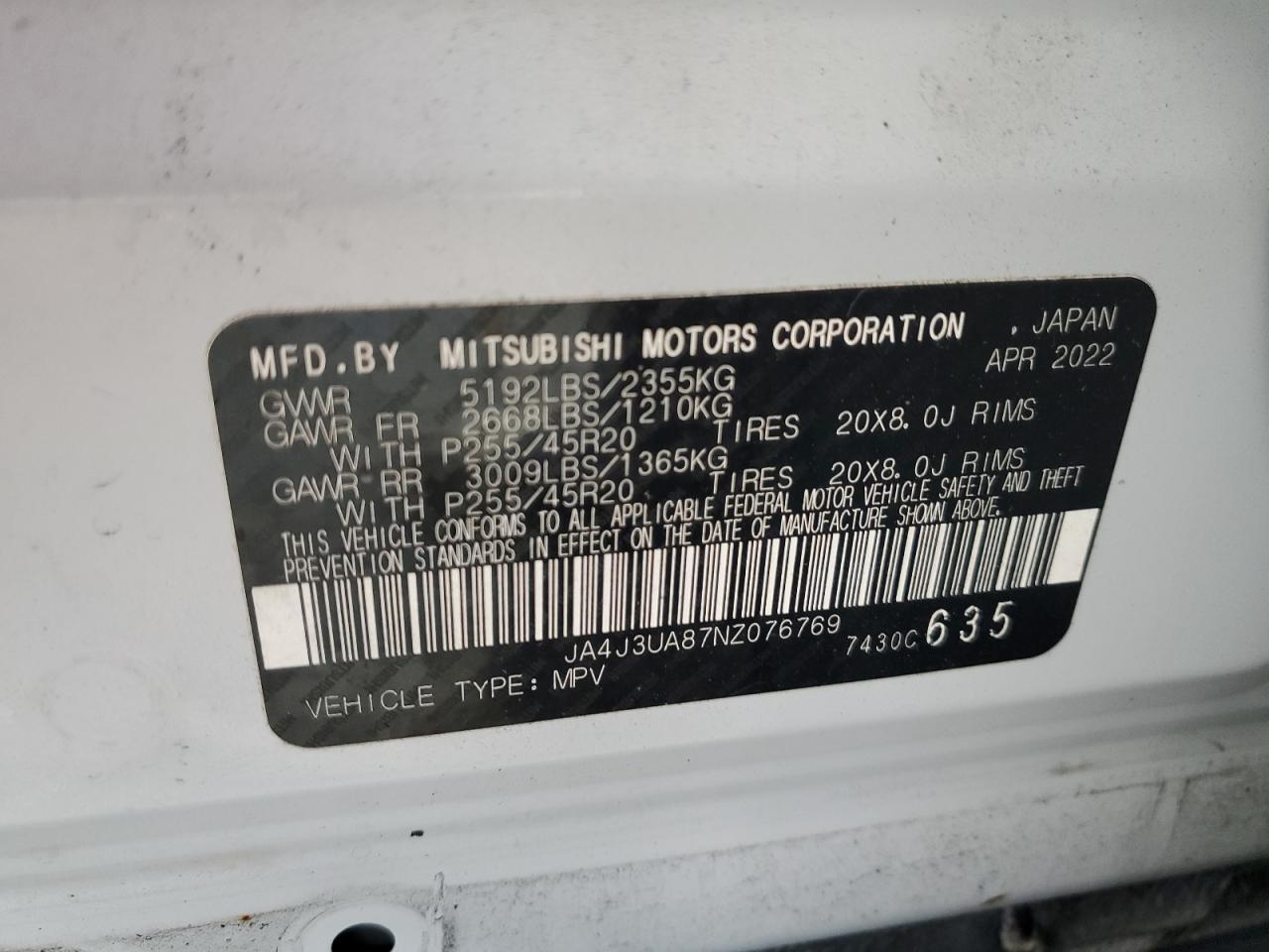 2022 MITSUBISHI outlander