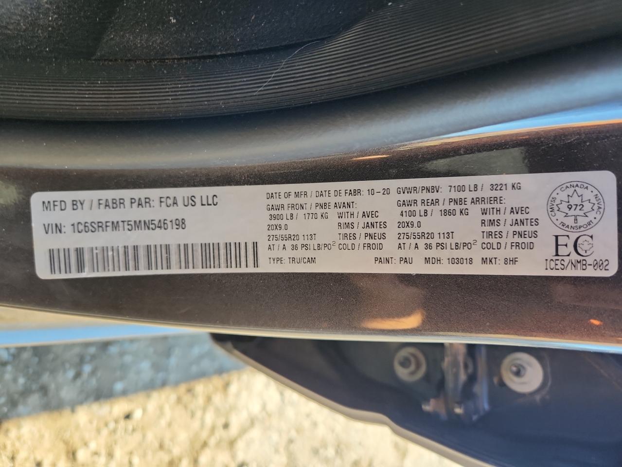 2021 RAM 1500