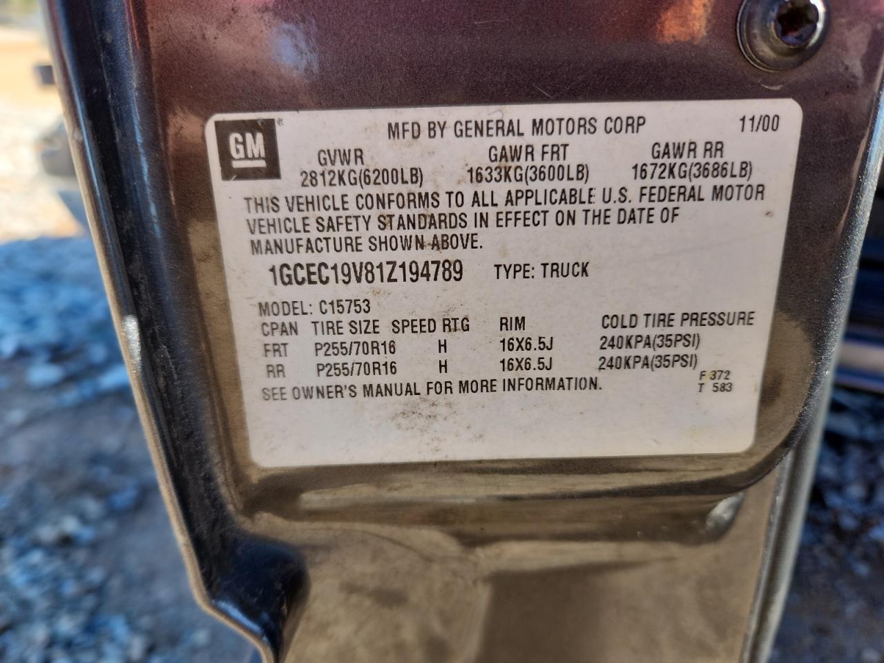 2001 CHEVROLET Silverado