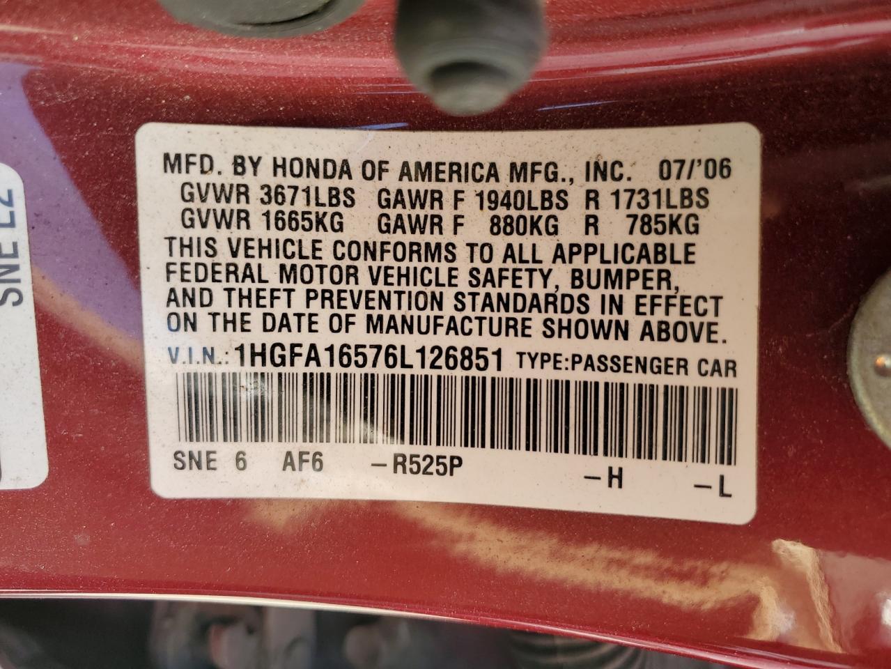 2006 HONDA CIVIC