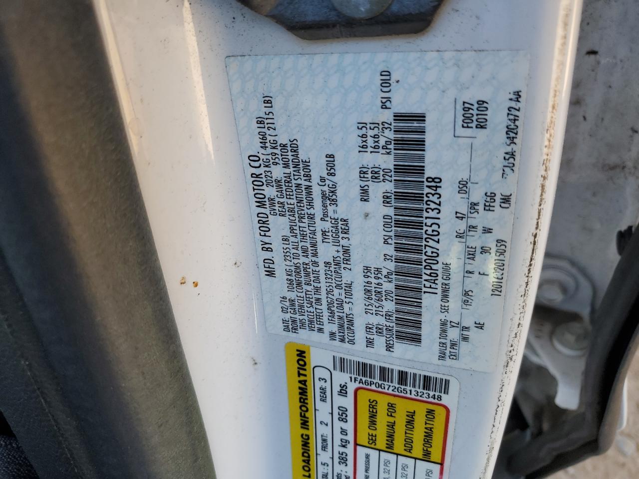 2016 FORD FUSION