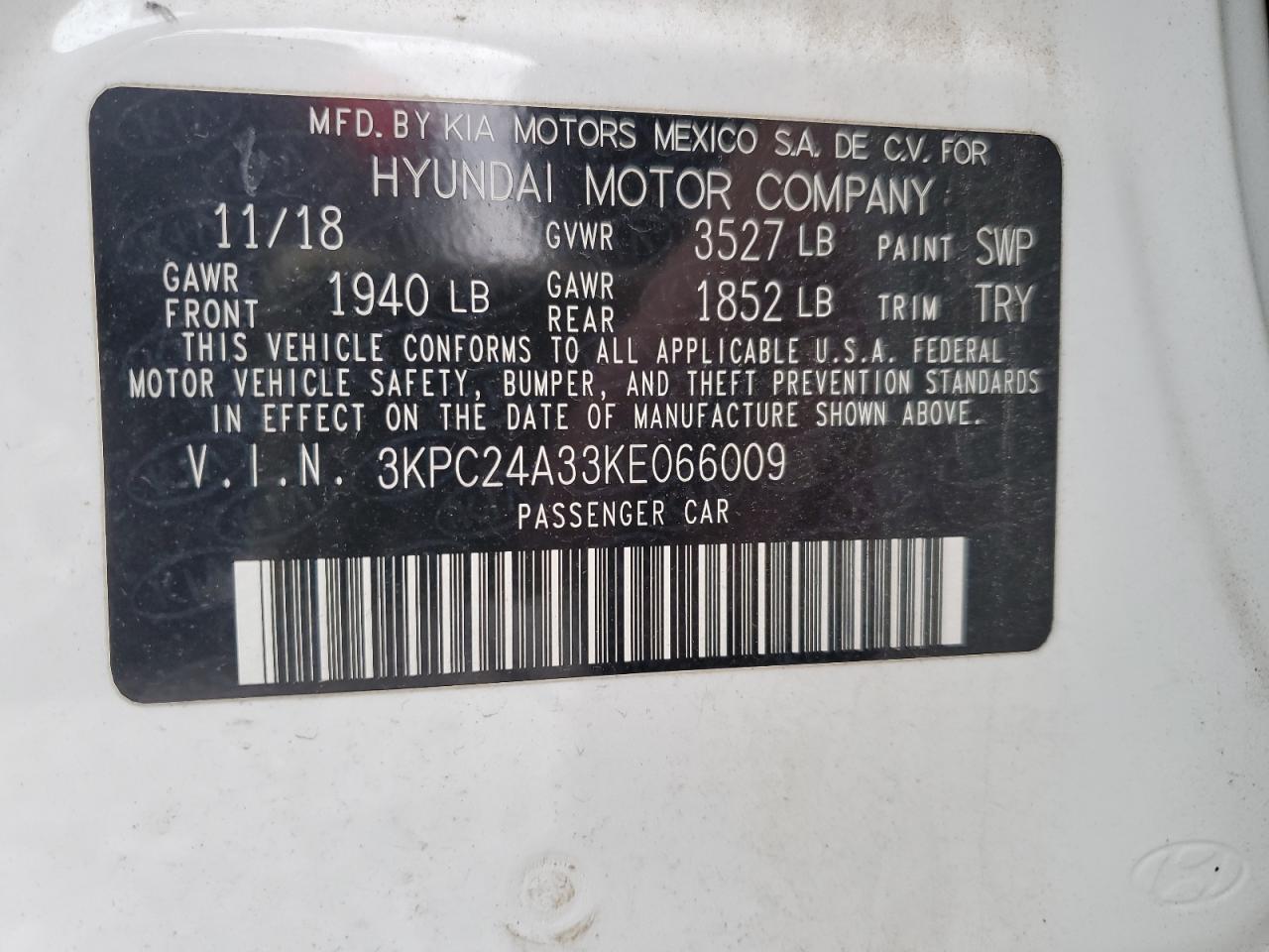 2019 HYUNDAI ACCENT