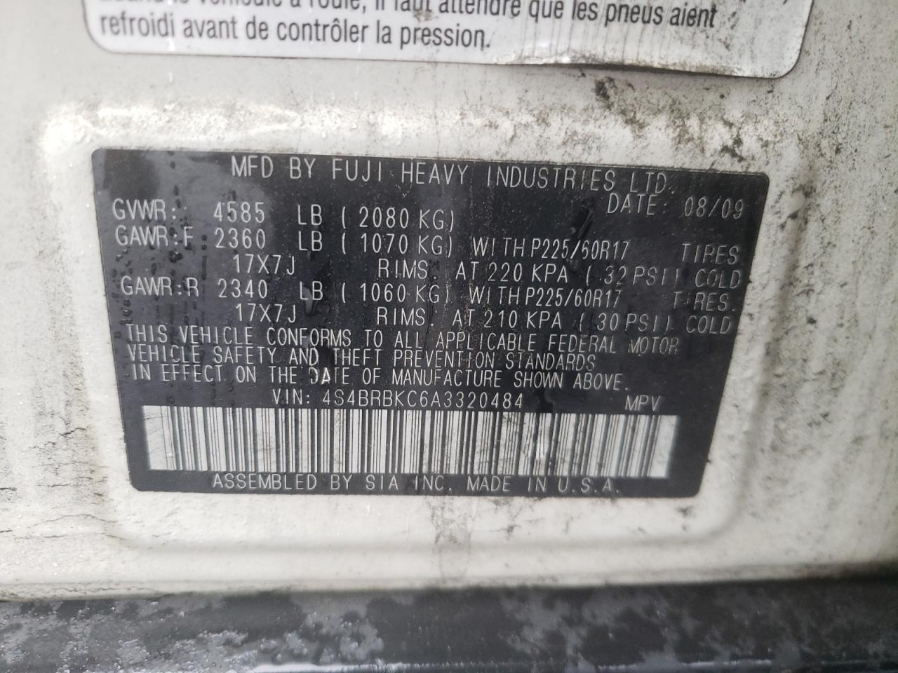 2010 SUBARU Outback