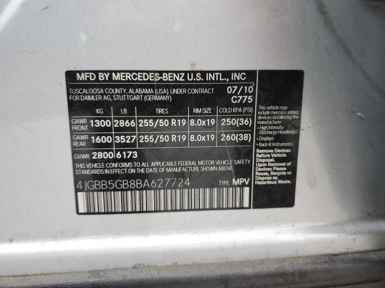 2011 MERCEDES-BENZ ML-Class