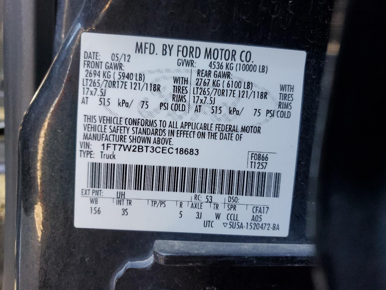2012 FORD F-250