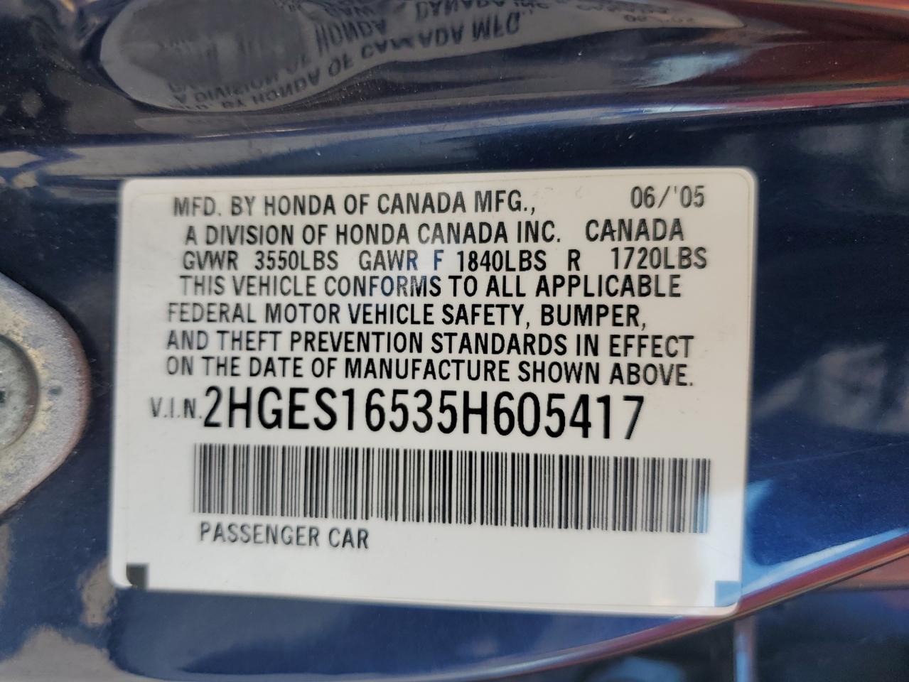 2005 HONDA CIVIC