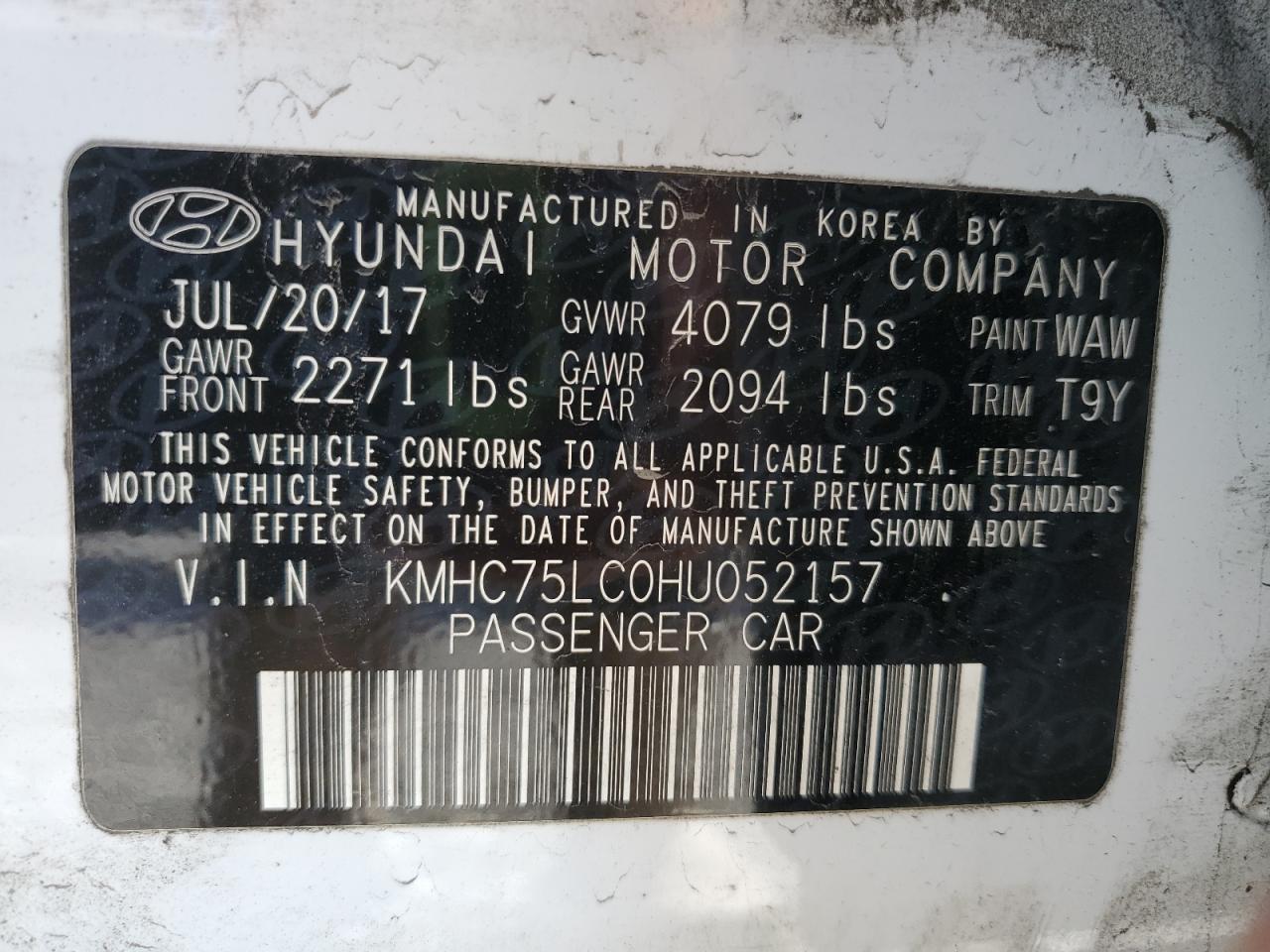 2017 HYUNDAI Ioniq