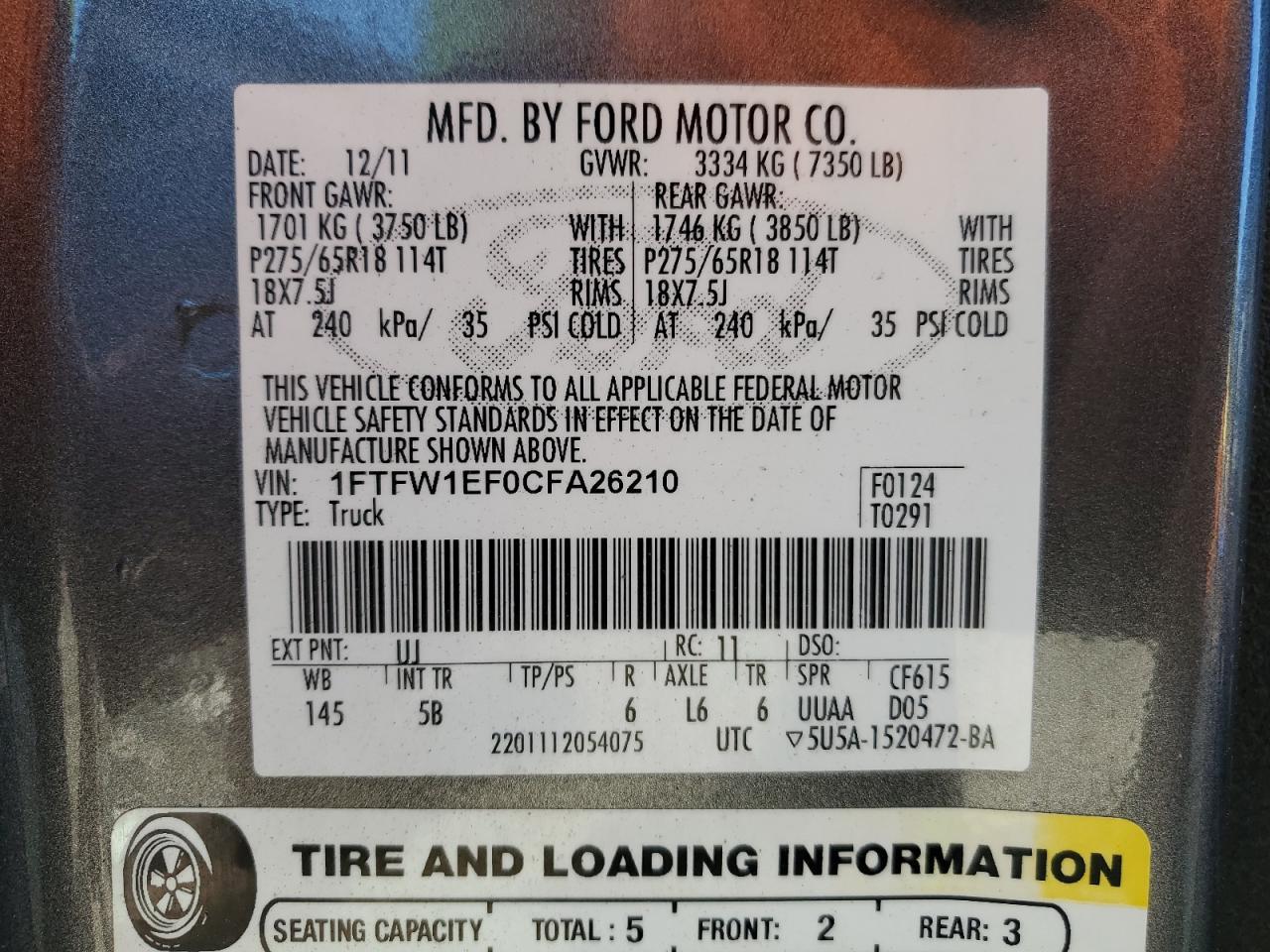 2012 FORD F-150