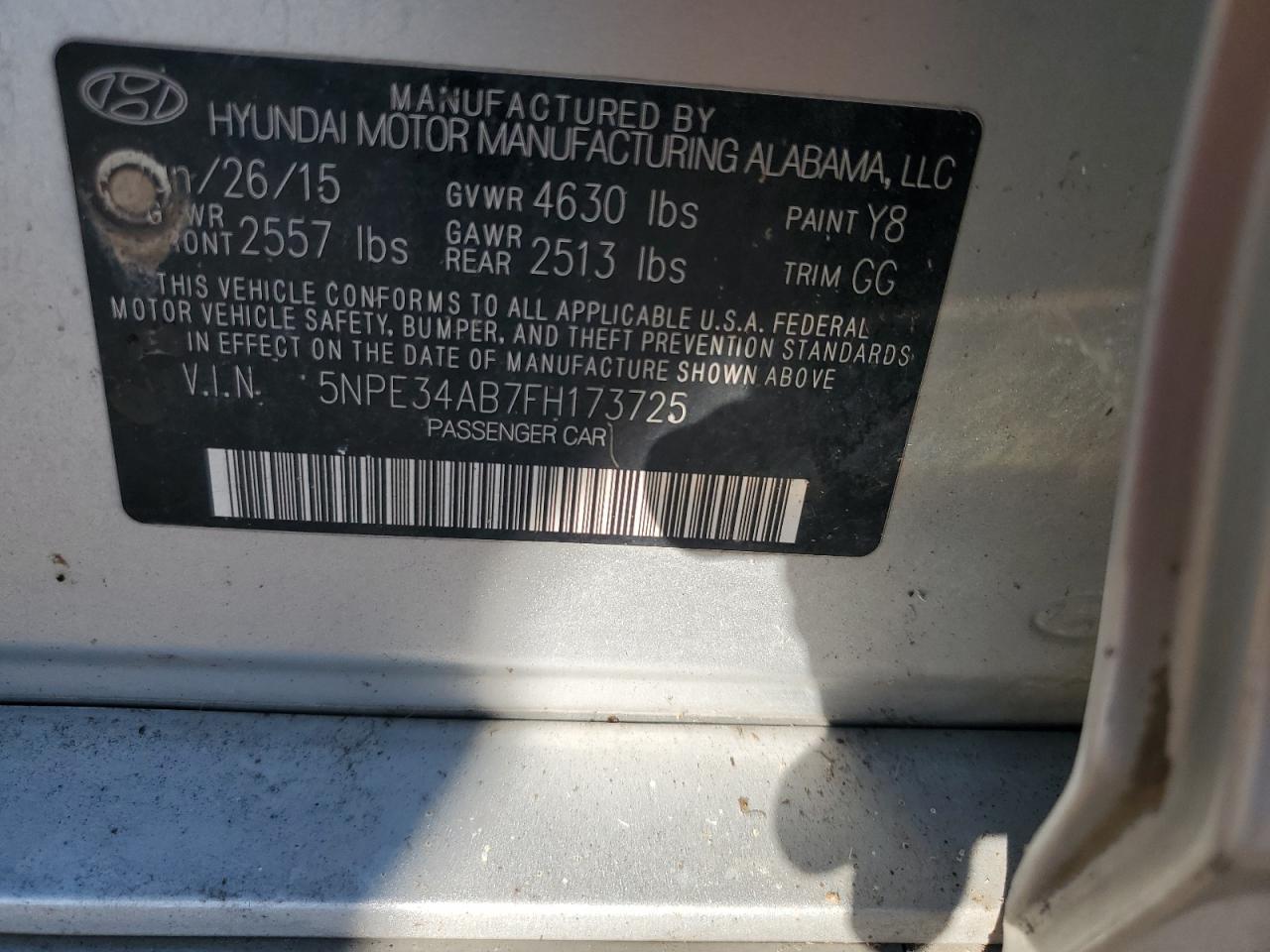 2015 HYUNDAI SONATA