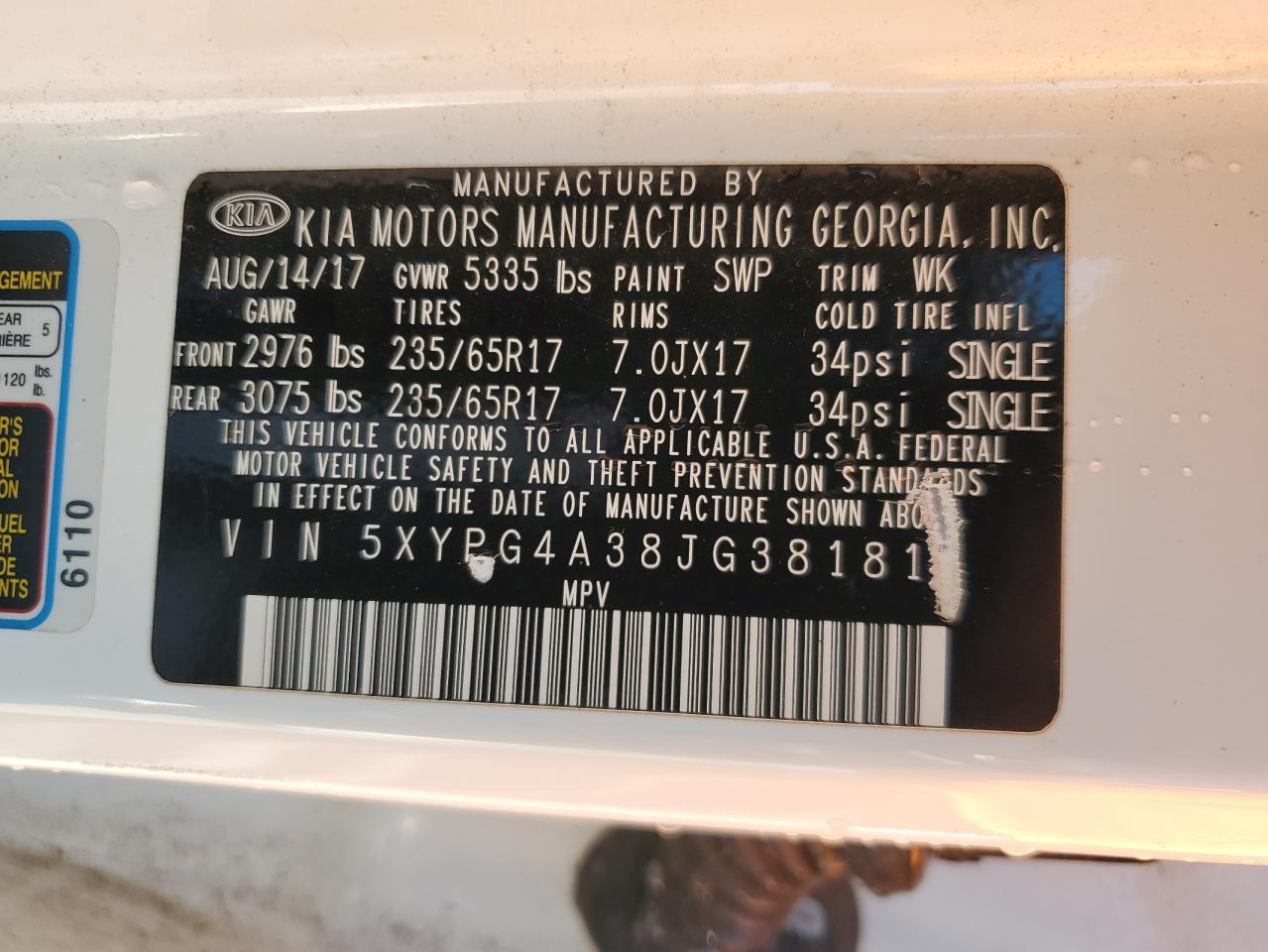 2018 KIA SORENTO