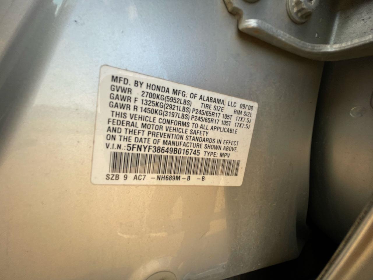 2009 HONDA PILOT