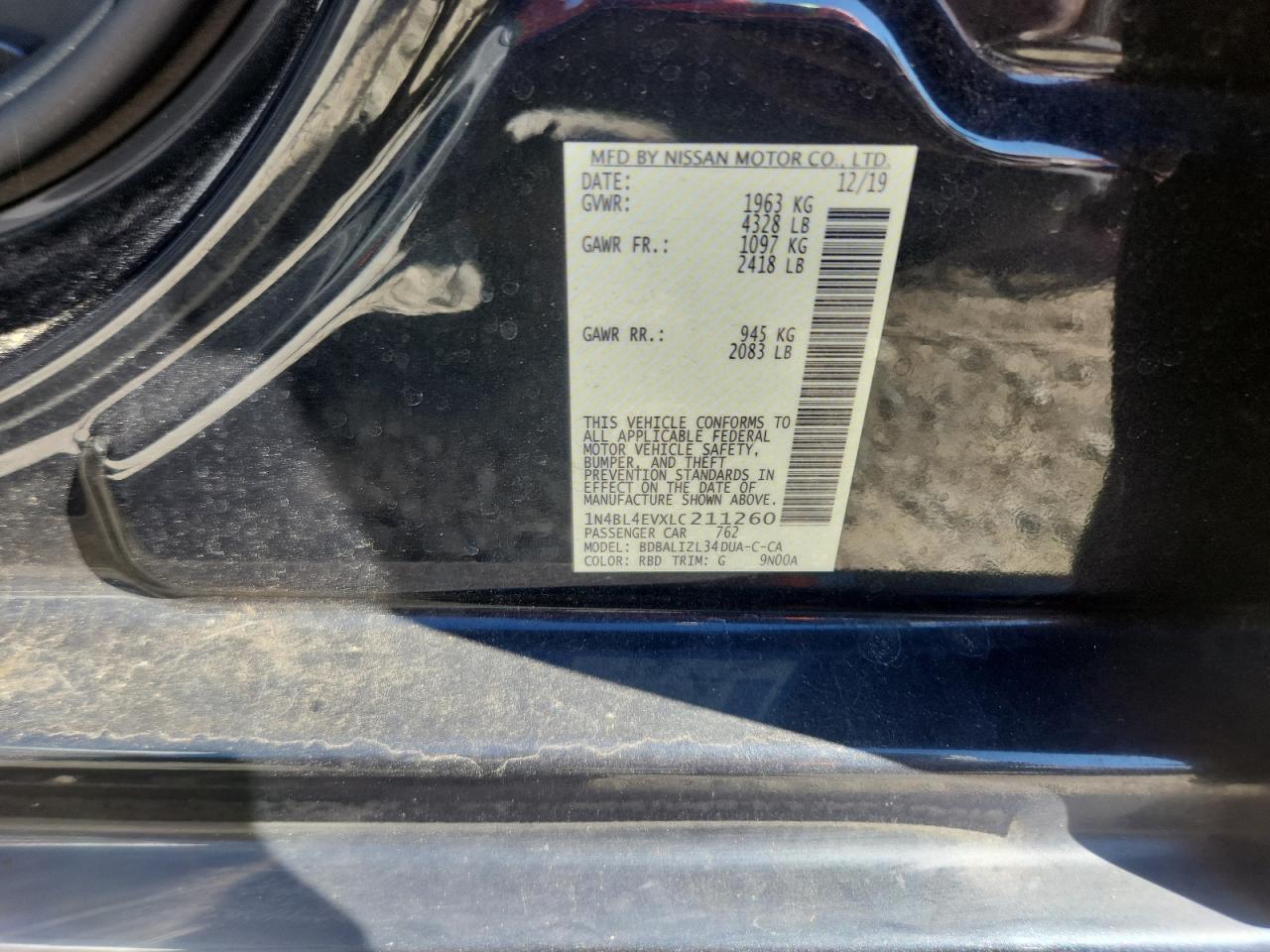 2020 NISSAN ALTIMA