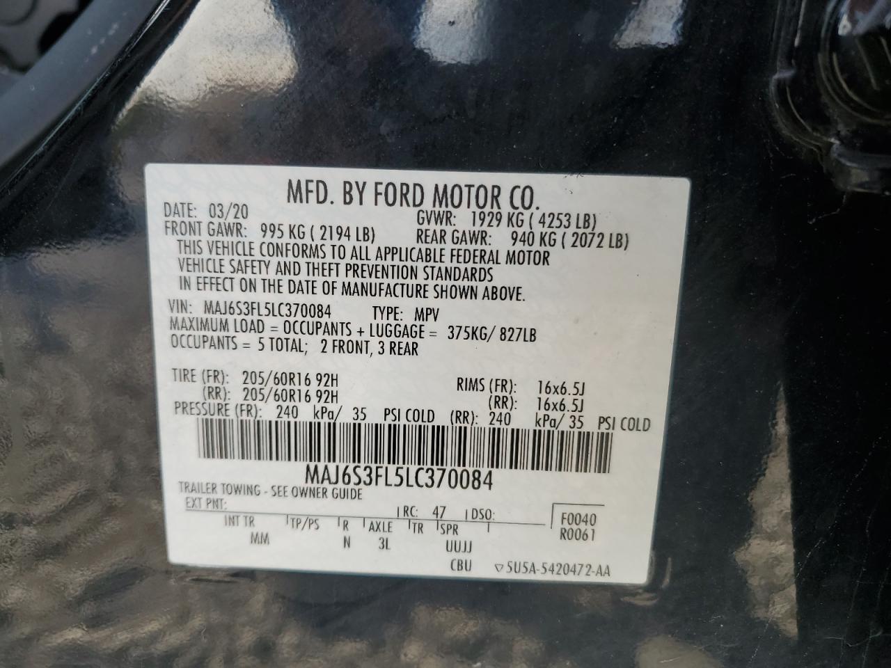 2020 FORD EcoSport