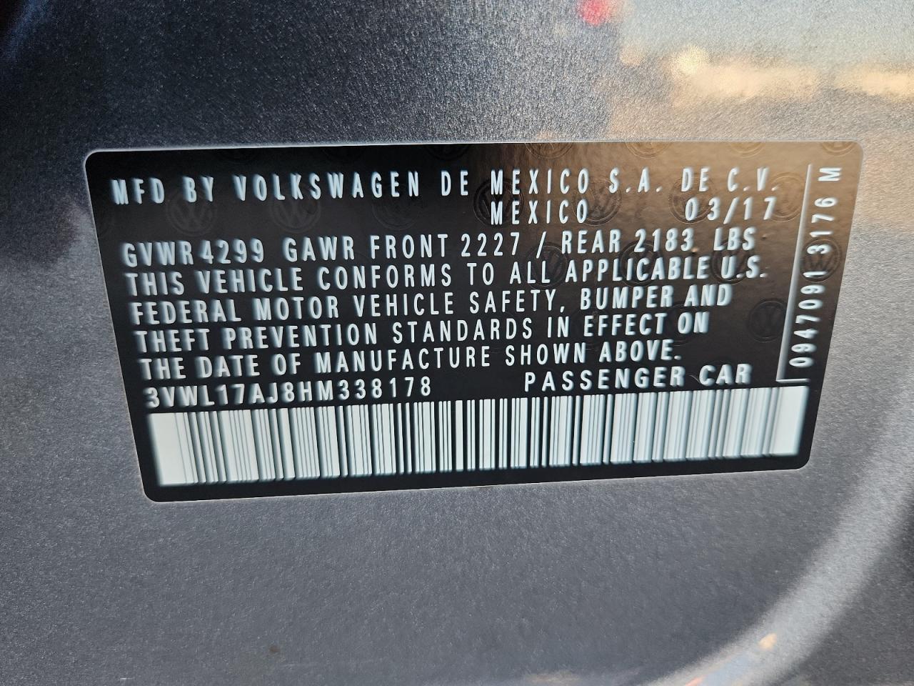2017 VOLKSWAGEN JETTA