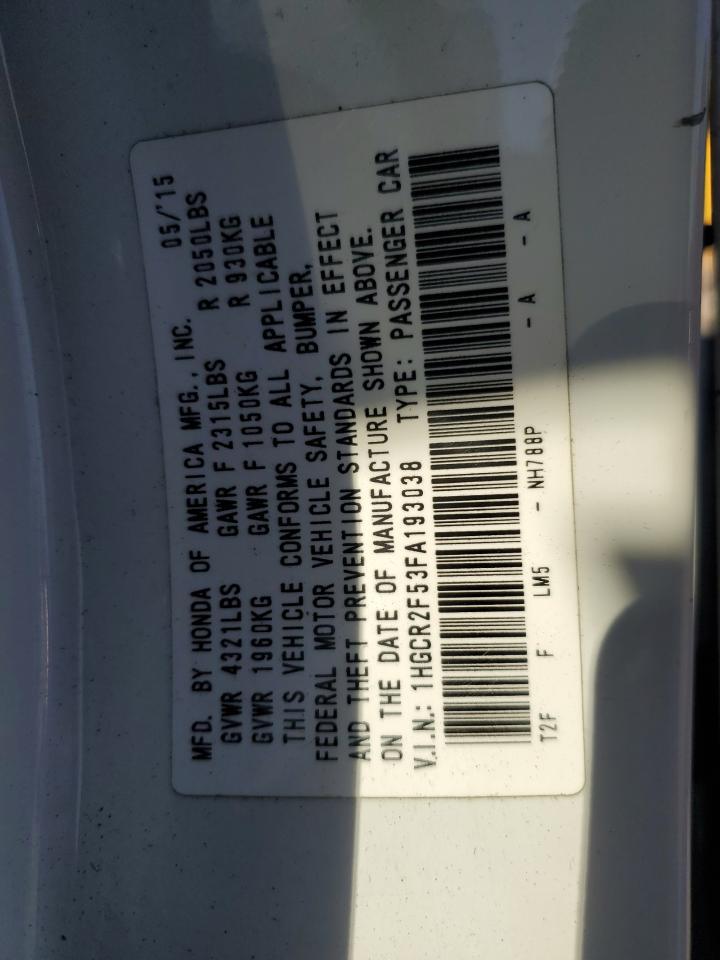 2015 HONDA ACCORD
