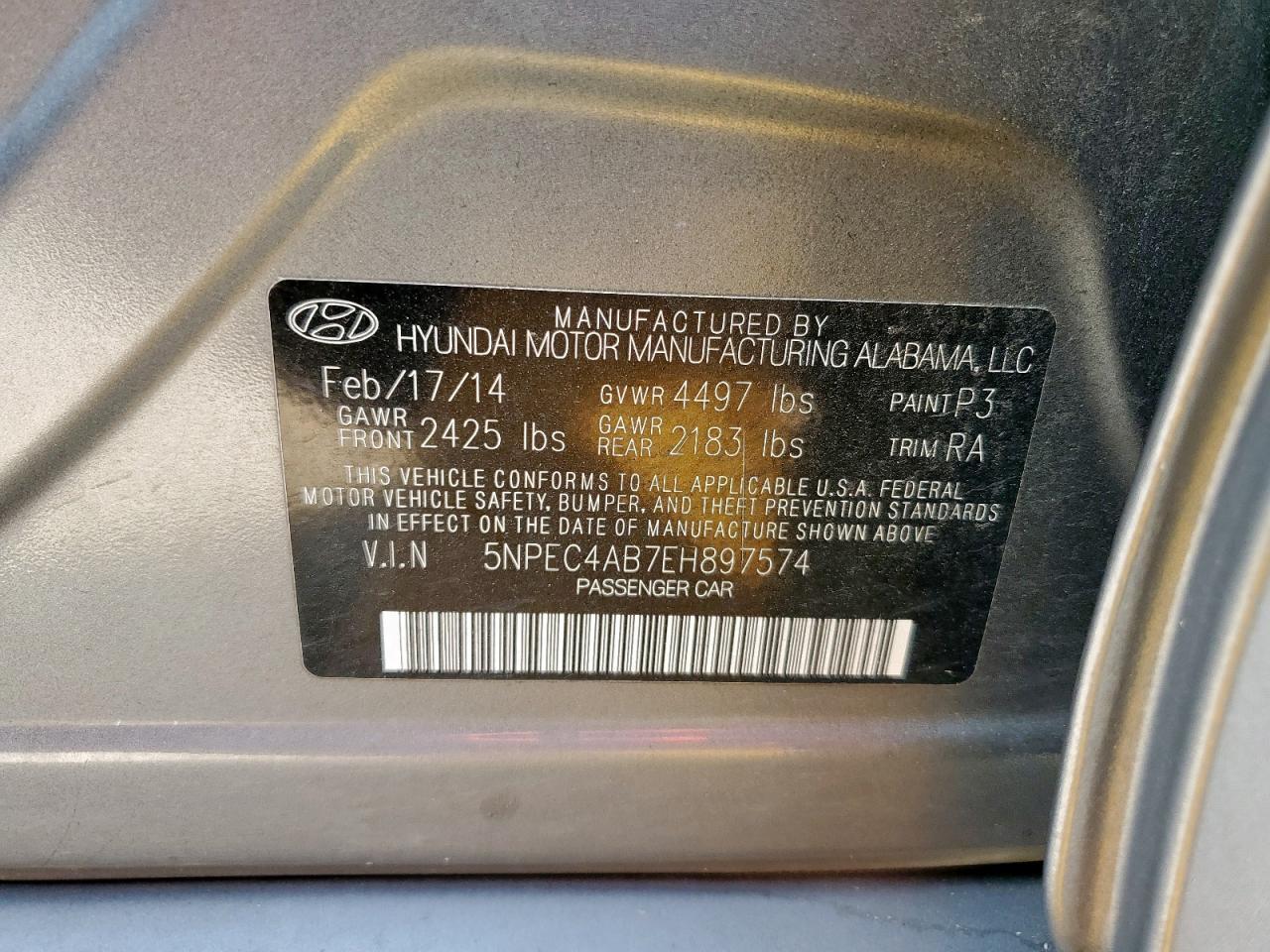 2014 HYUNDAI SONATA