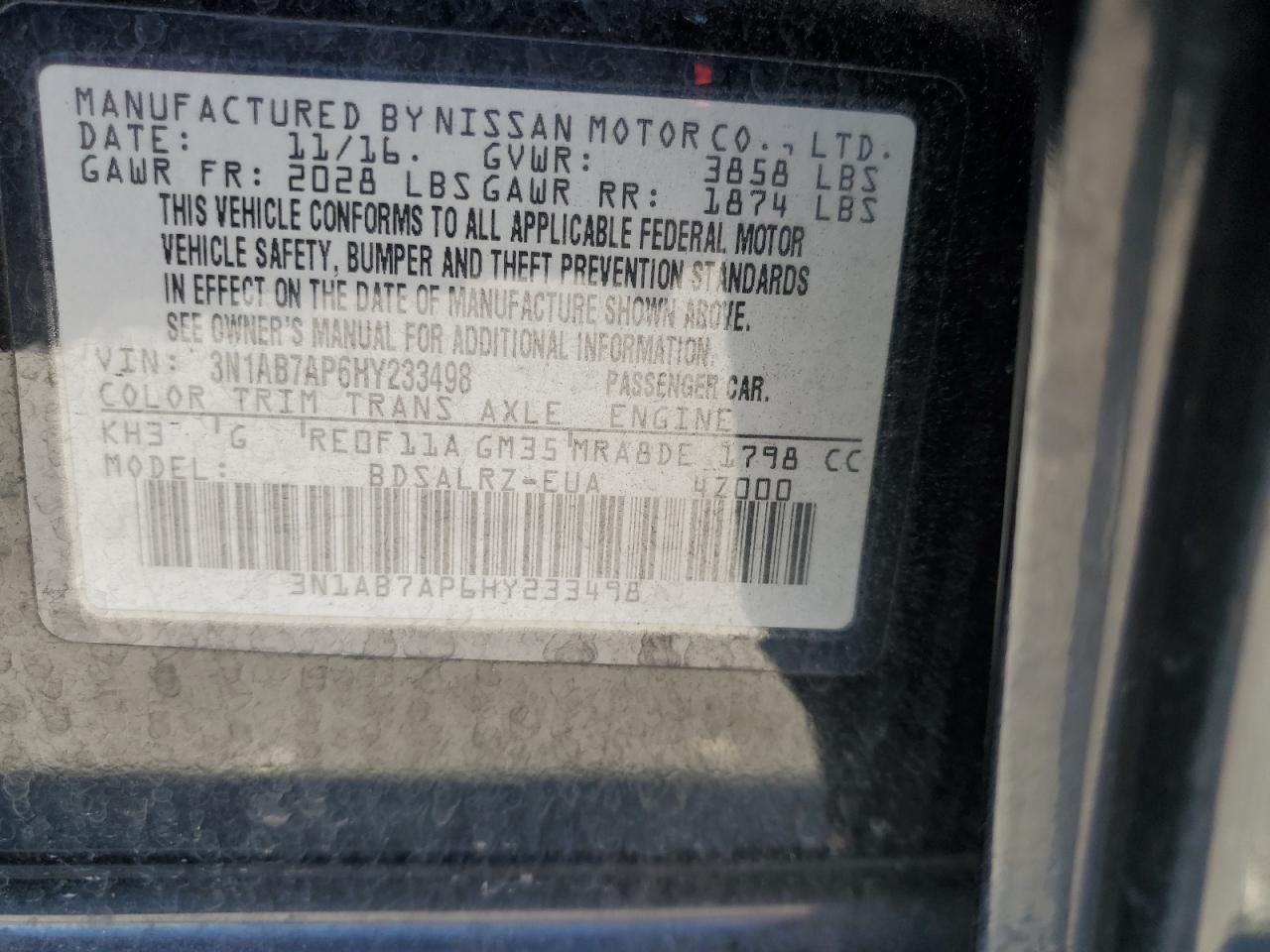 2017 NISSAN SENTRA
