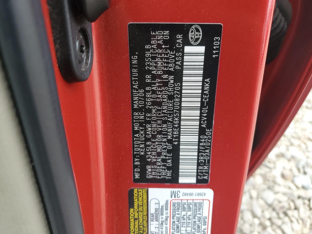 2007 TOYOTA CAMRY