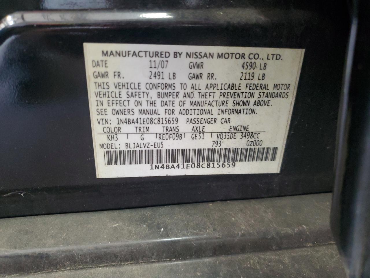 2008 NISSAN Maxima