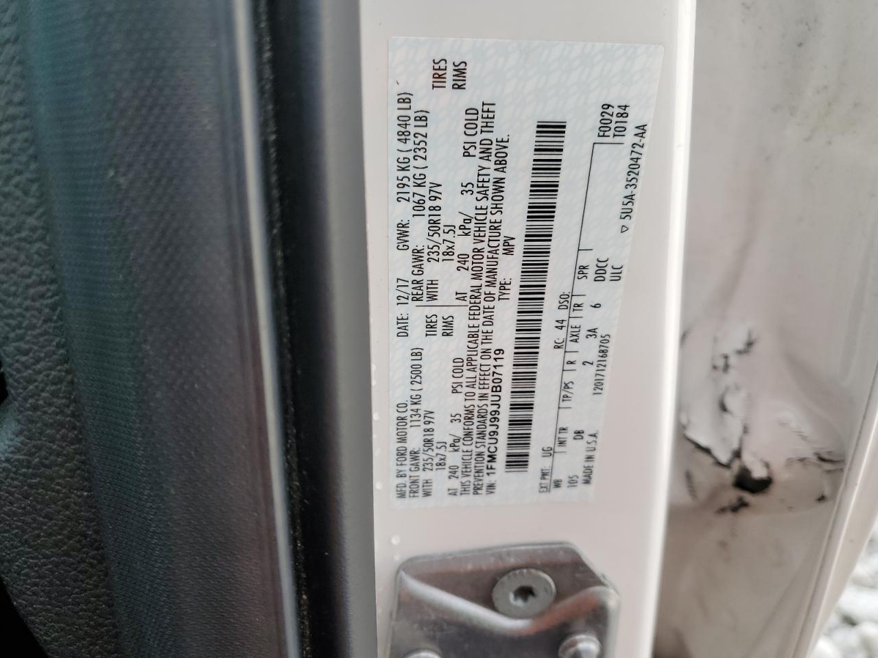 2018 FORD ESCAPE