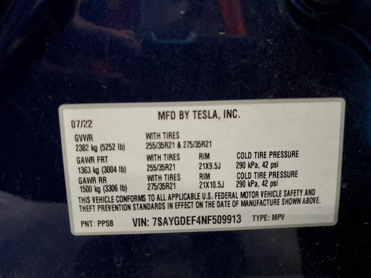 2022 TESLA MODEL Y