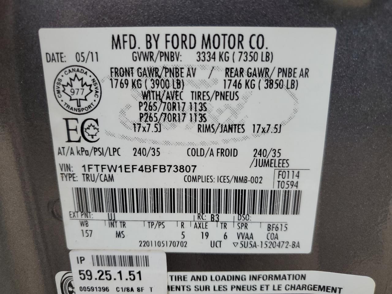 2011 FORD F-150