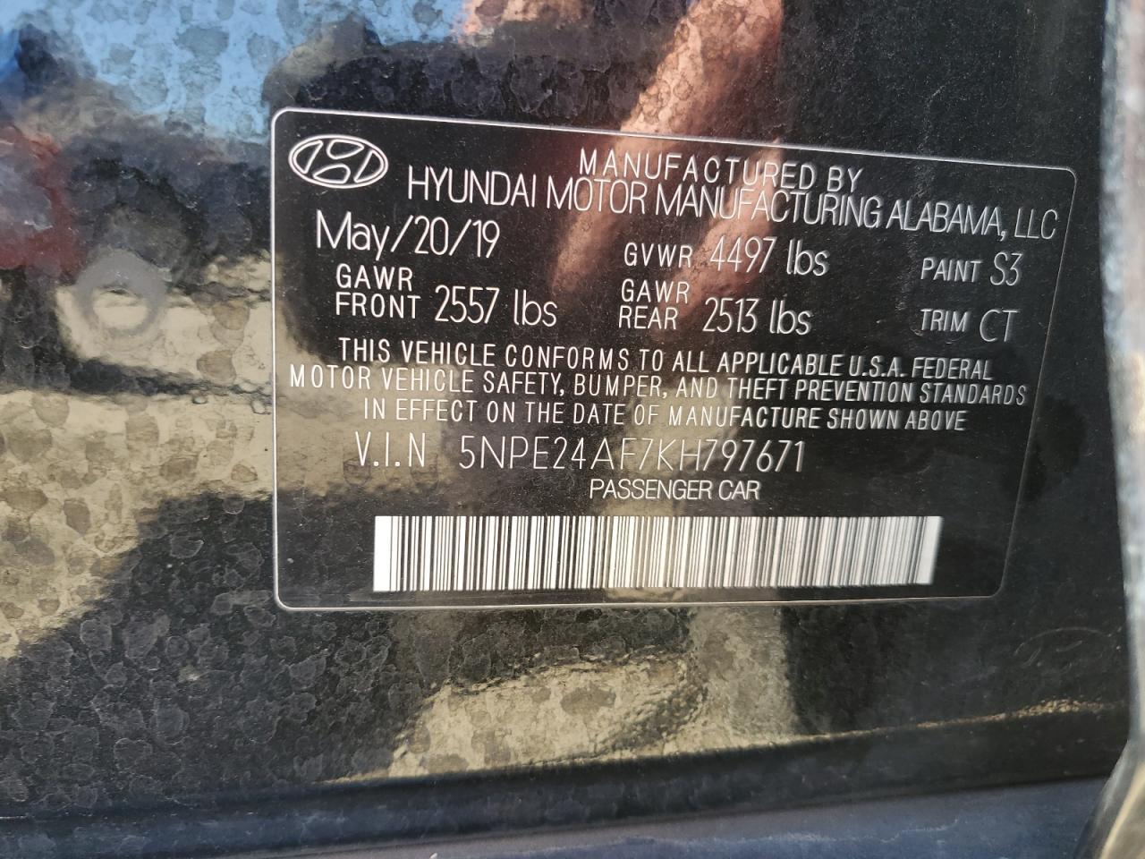 2019 HYUNDAI SONATA