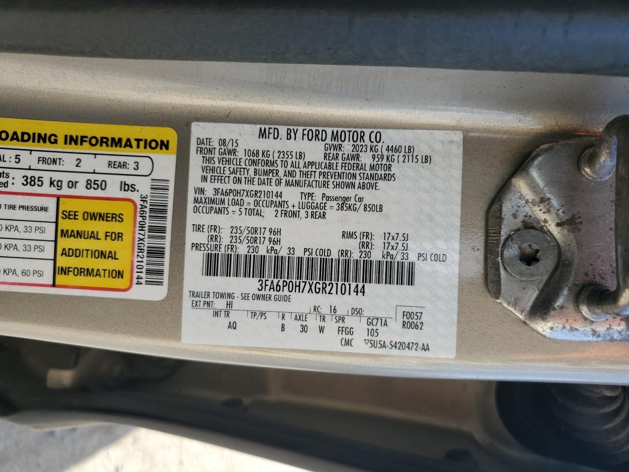 2016 FORD FUSION