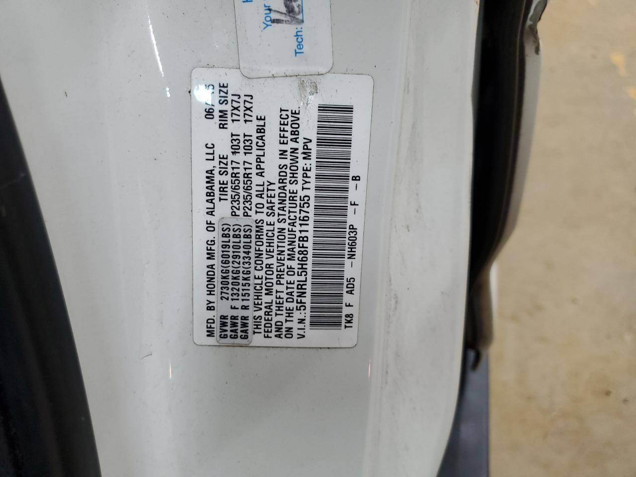 2015 HONDA ODYSSEY