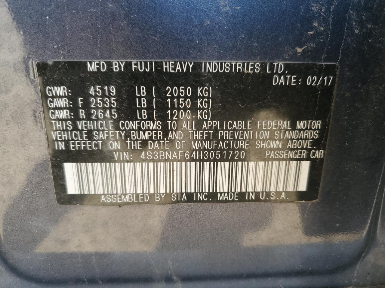 2017 SUBARU Legacy