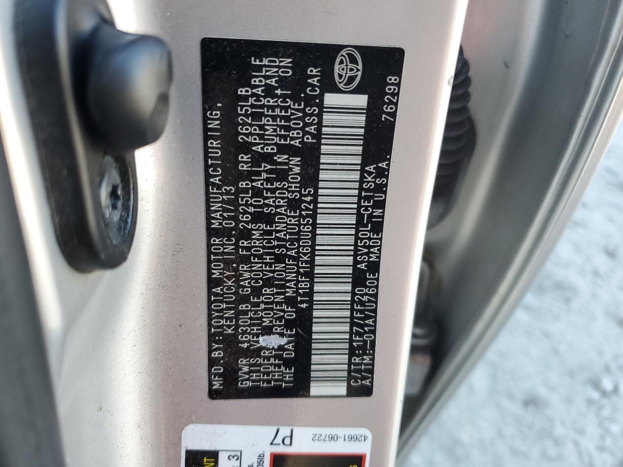 2013 TOYOTA CAMRY