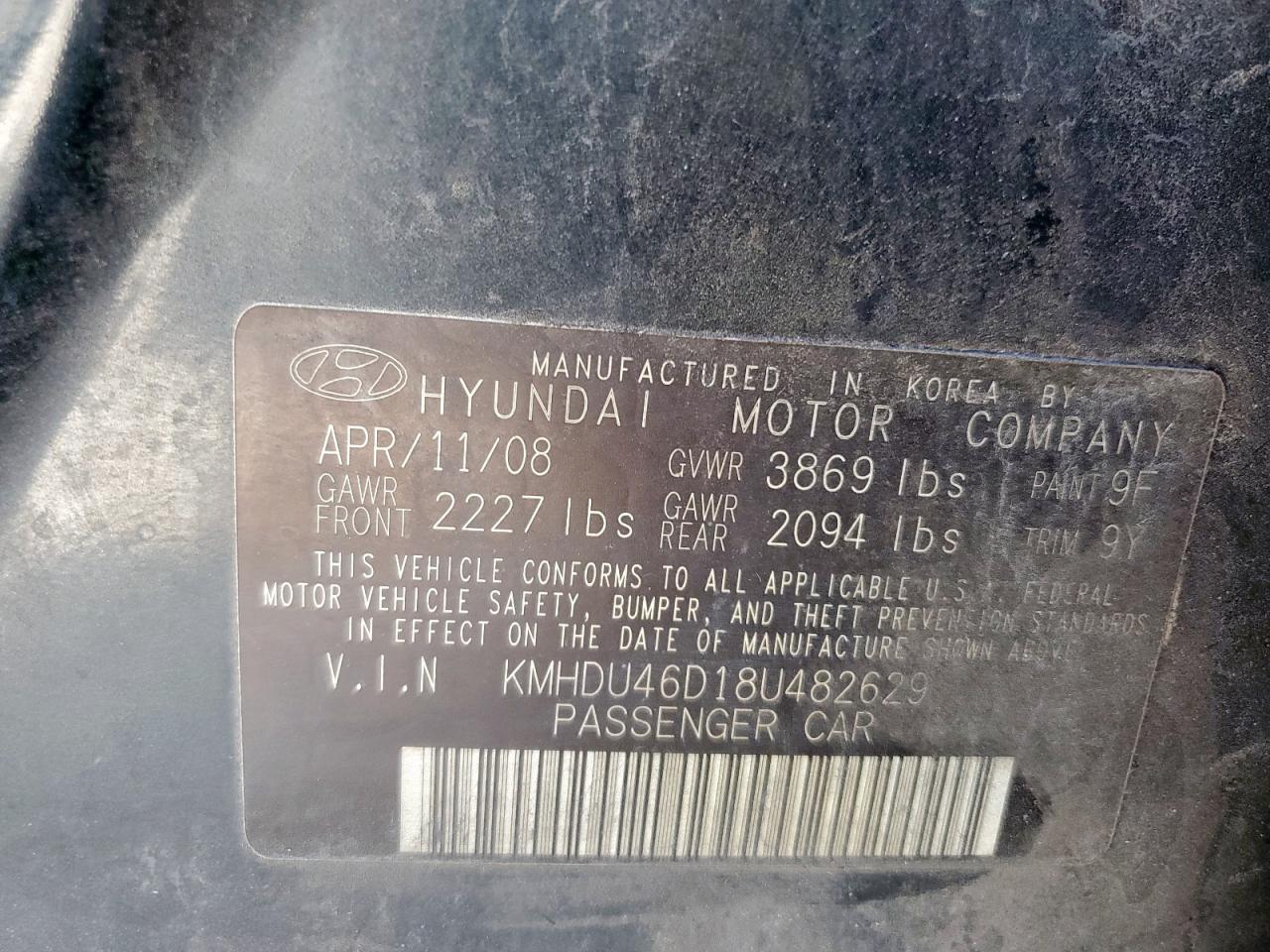 2008 HYUNDAI ELANTRA