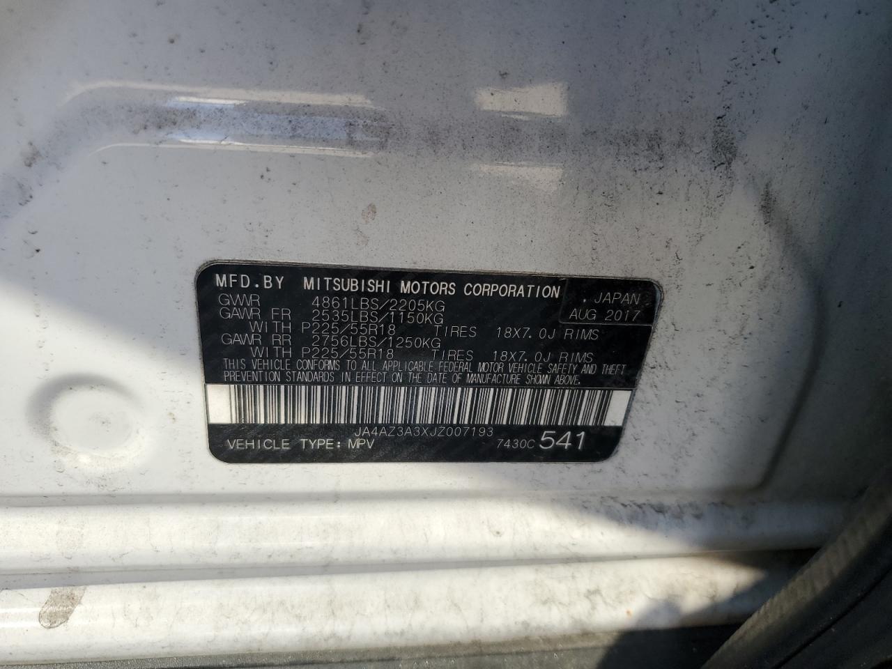 2018 MITSUBISHI outlander