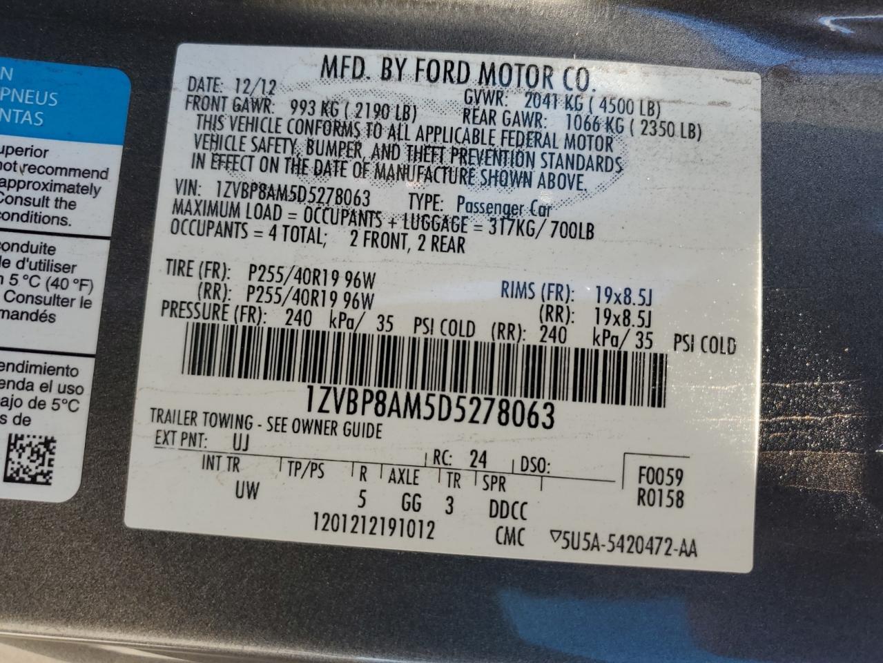 2013 FORD MUSTANG