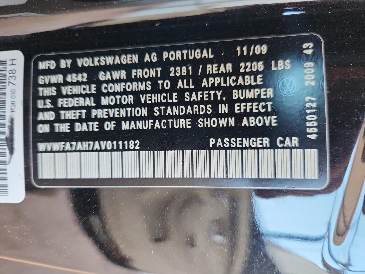 2010 VOLKSWAGEN EOS