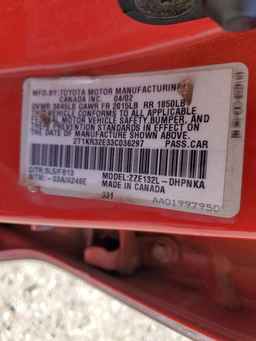 2003 TOYOTA COROLLA