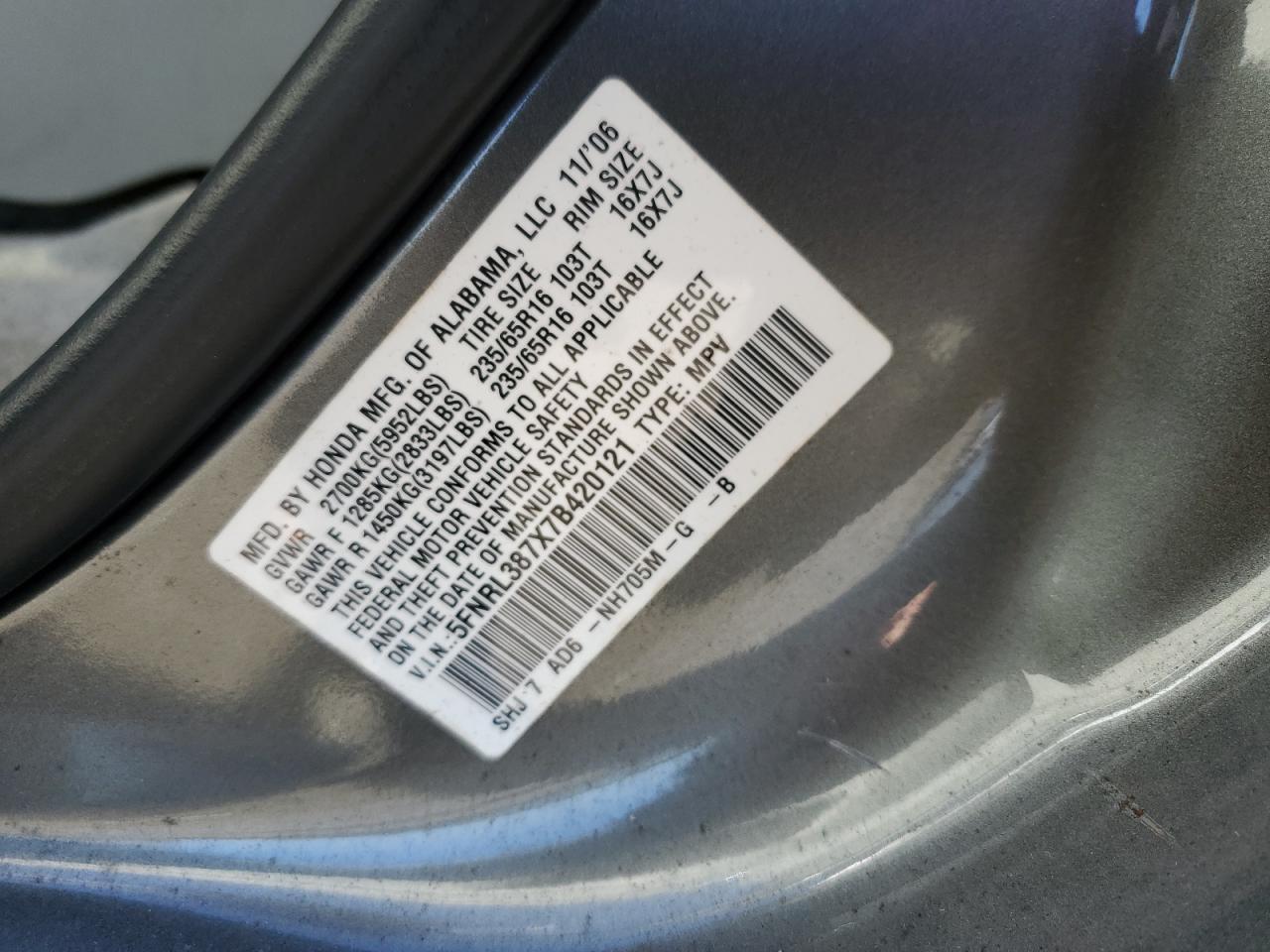 2007 HONDA ODYSSEY