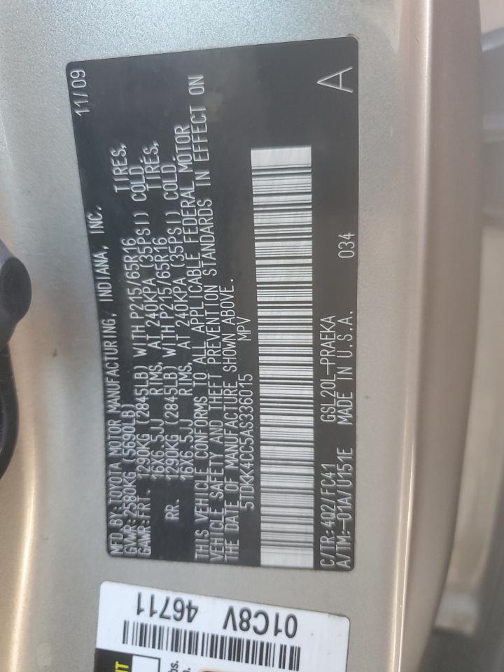 2010 TOYOTA SIENNA