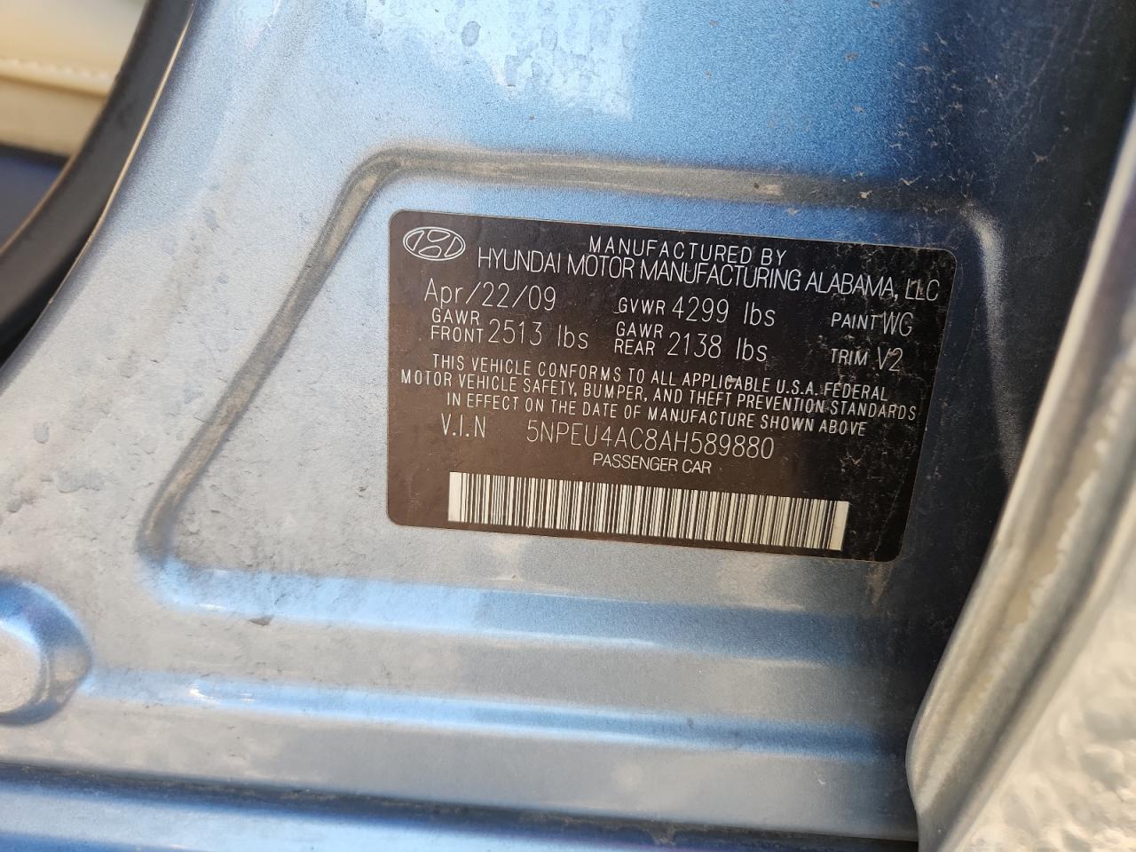 2010 HYUNDAI SONATA