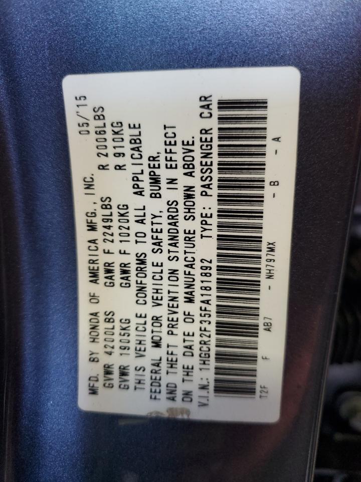 2015 HONDA ACCORD